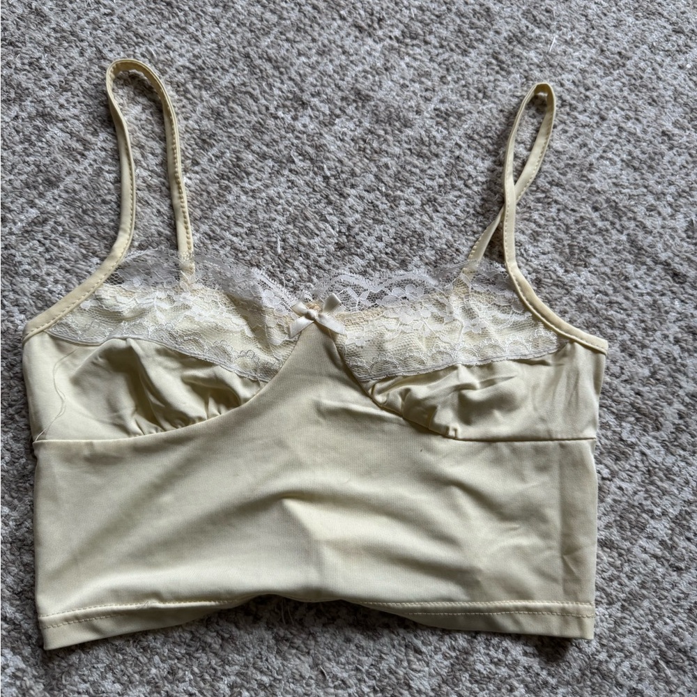 Light yellow Lace Top